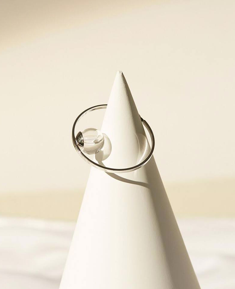 Silver jewelry on a display