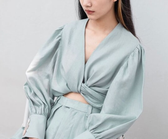 A pastel blue colored set