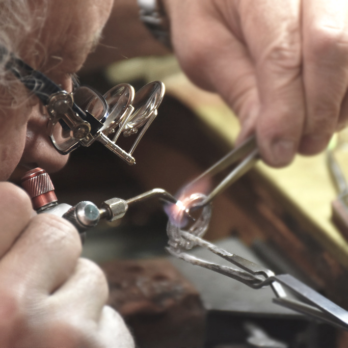 Soldering jewelry pieces together