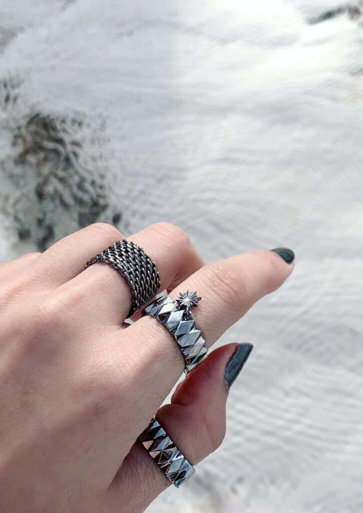 Silver rings in custom designs